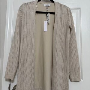 Melissa Paige Cream Open-Front Cardigan